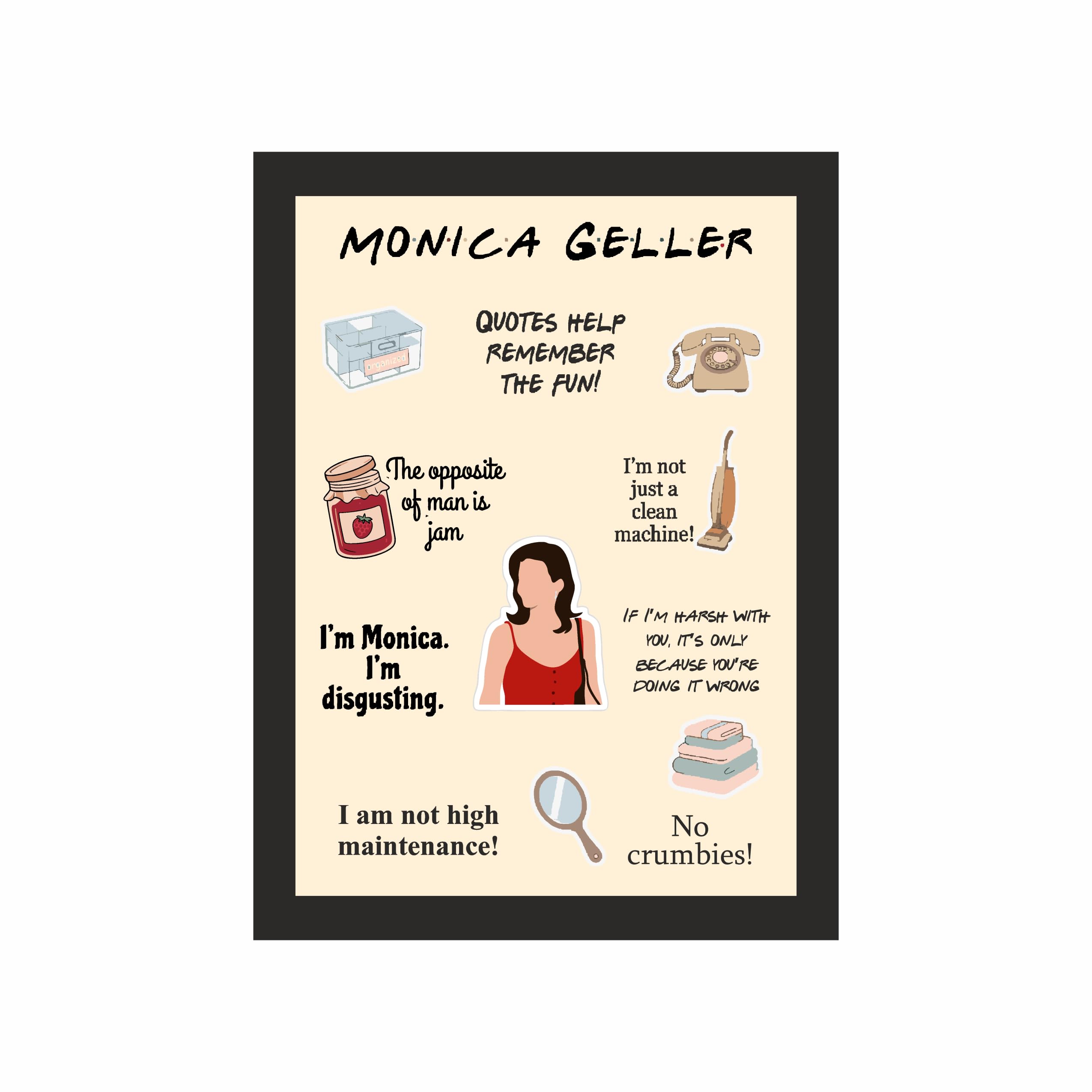 Friends Monica Cream Scrapbook Photo Frame A4 Black – view 3