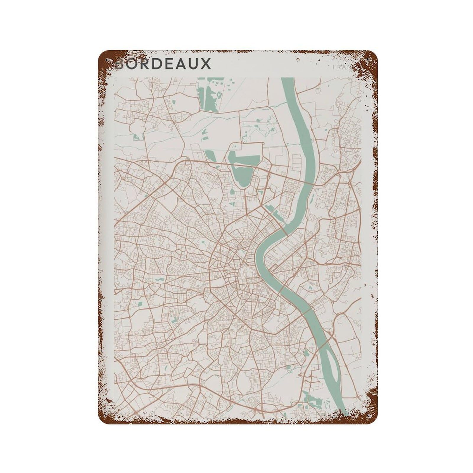 xiaoxiaoshen Bordeaux Map France Travel Gift Scandi (2) Wall Decor Art Metal Tin Poster Modern Home Decor Art Home Bar Shop Decorations Vintage Sign 40x30cm