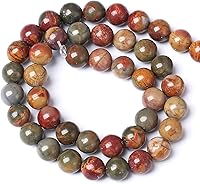 Vista 97 de 12MM 30 unidades de cuentas sueltas de jaspe obsidiana de copo de nieve marrón natural para hacer joyas, pulseras DIY