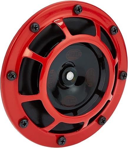 HELLA H31631021 Cuerno de tono alto Supertone de 12 V con parrilla protectora roja, bocina individual