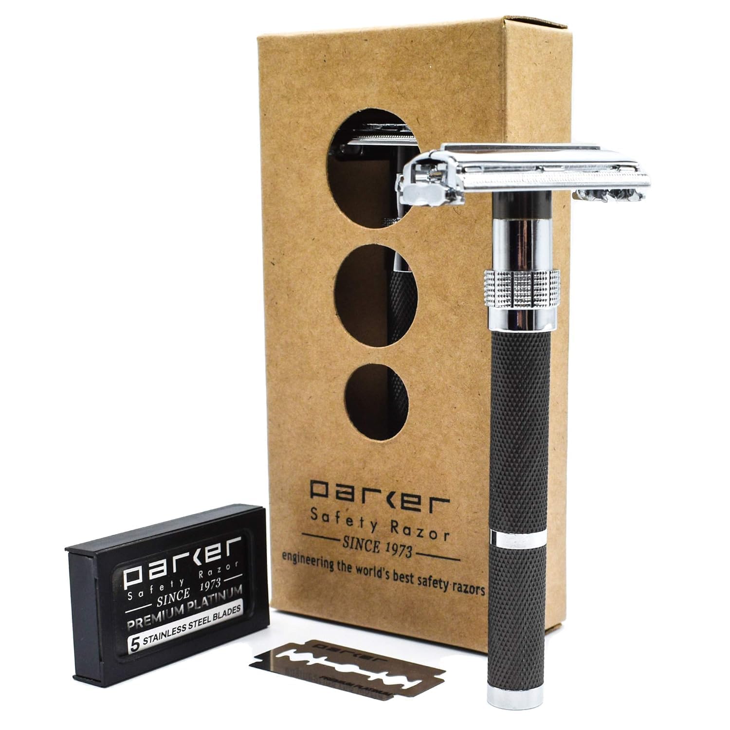 Amazon.co.jp: parker バタフライ式 剃刀 (替刃 5枚セット付) 深剃りで