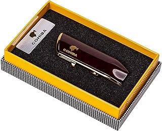 weicheng Windproof Torch Lighter, Cigar Lighter, Triple Jet Flame Torch Lighters, Windproof Butane Refillable Gas Lighters with a Gift Box, (Without Butane) (Red)