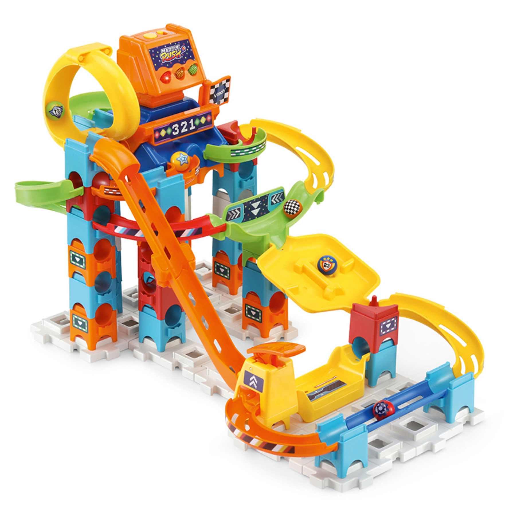 VTech Marble Rush Racing Track Set, circuito interattivo, giocattolo da costruzione per bambini dai 4 anni in su, versione spagnola