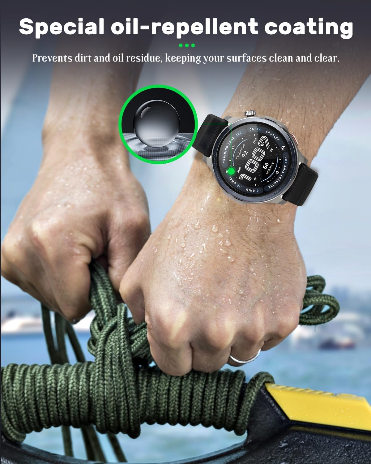 3-Pack Screen Protector for Amazfit Balance 2, Full Cover Composite Membrane for SmartWatch, Smartwatch Protector Film with Anti-Scratch and Bubble-Free, SmartWatch Cover Film
