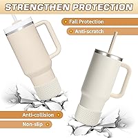 Vista 11 de WUQID Heart Shaped Texture Silicone Boot Compatible with Stanle Quencher H2.0 IceFlow Flip 20oz 30oz 40oz,Hydroo Flask 12-24oz