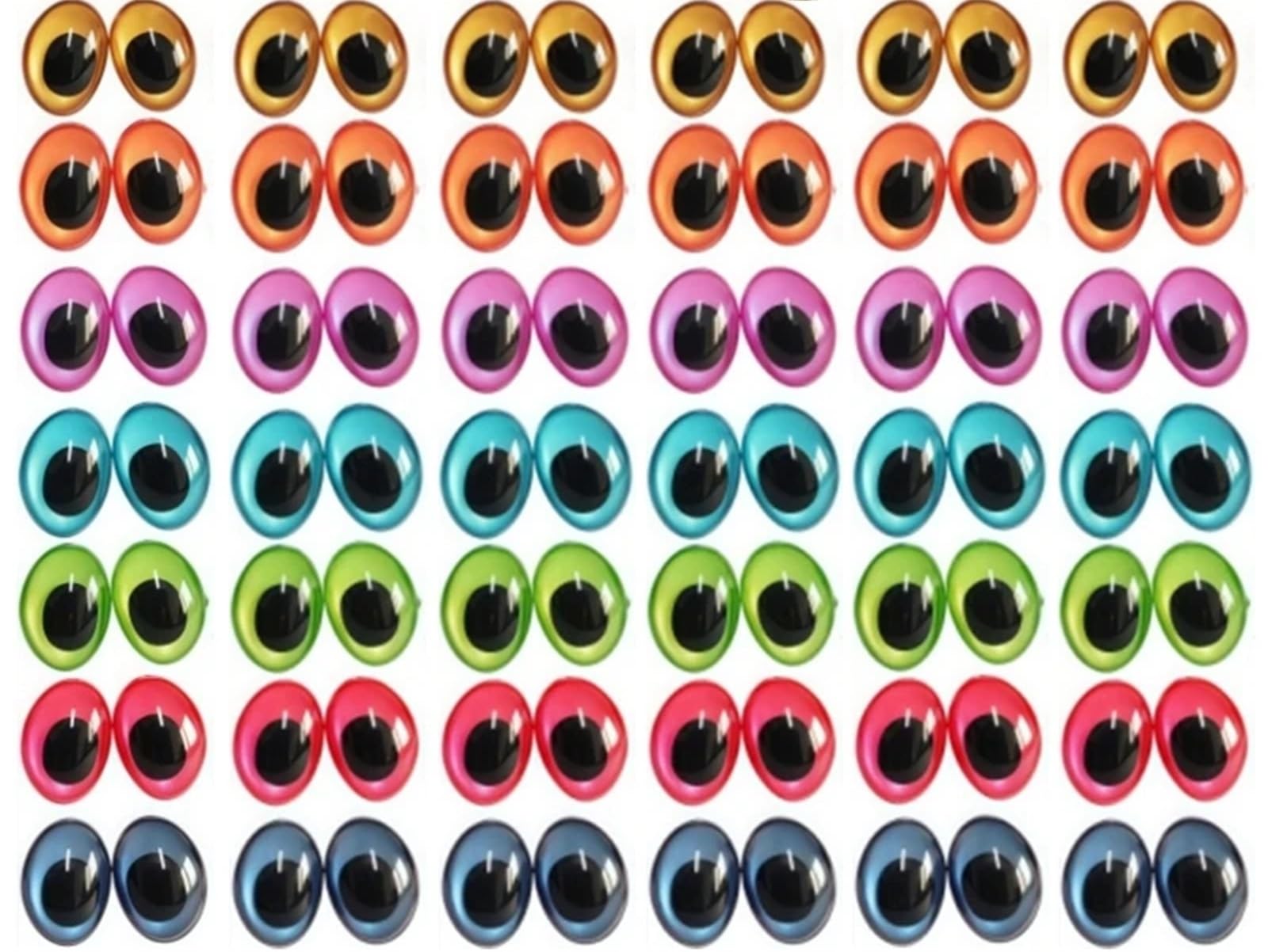 50 Paar Bunte 3D-Sicherheitsaugen for Häkelpuppen, Ovale Harzaugen