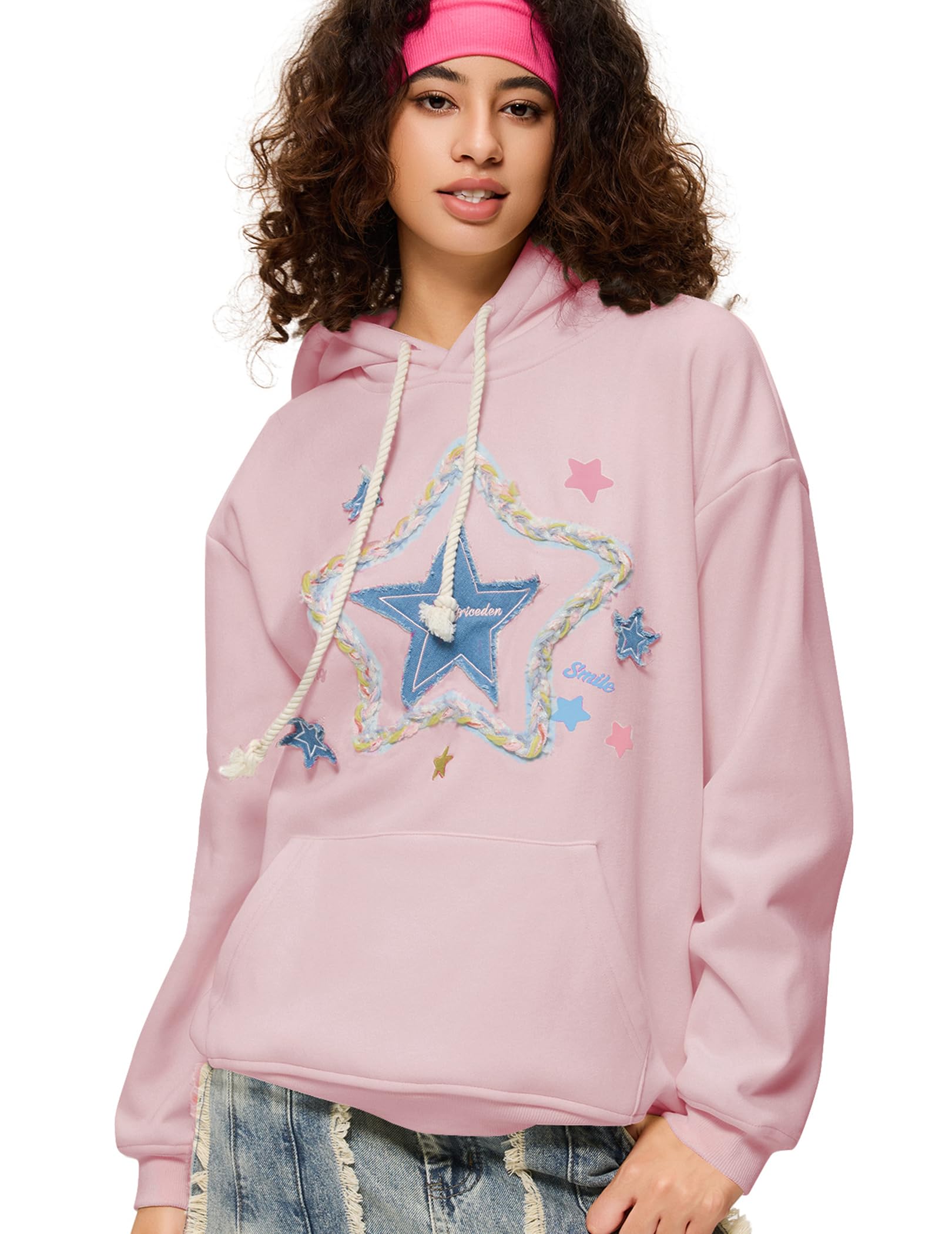Aelfric Eden Damen Hoodie mit Kapuze Oversized Kapuzenpullover mit Tasche Pullover Langarm Sweatshirt Baumwolle Freizeit Hoody Oberteile