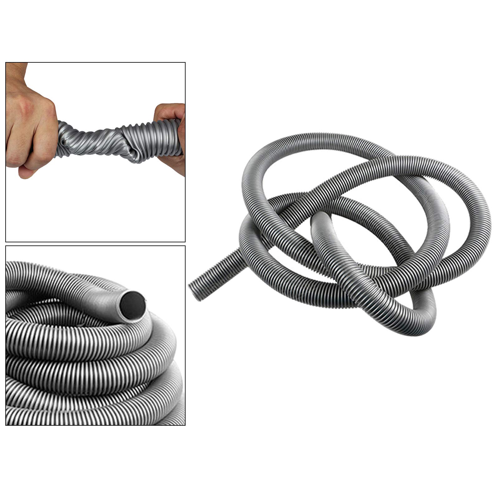 Manguera flexible de EVA for aspiradoras domésticas, color gris, diámetro interior de 32 mm. Herramientas(3 meter)