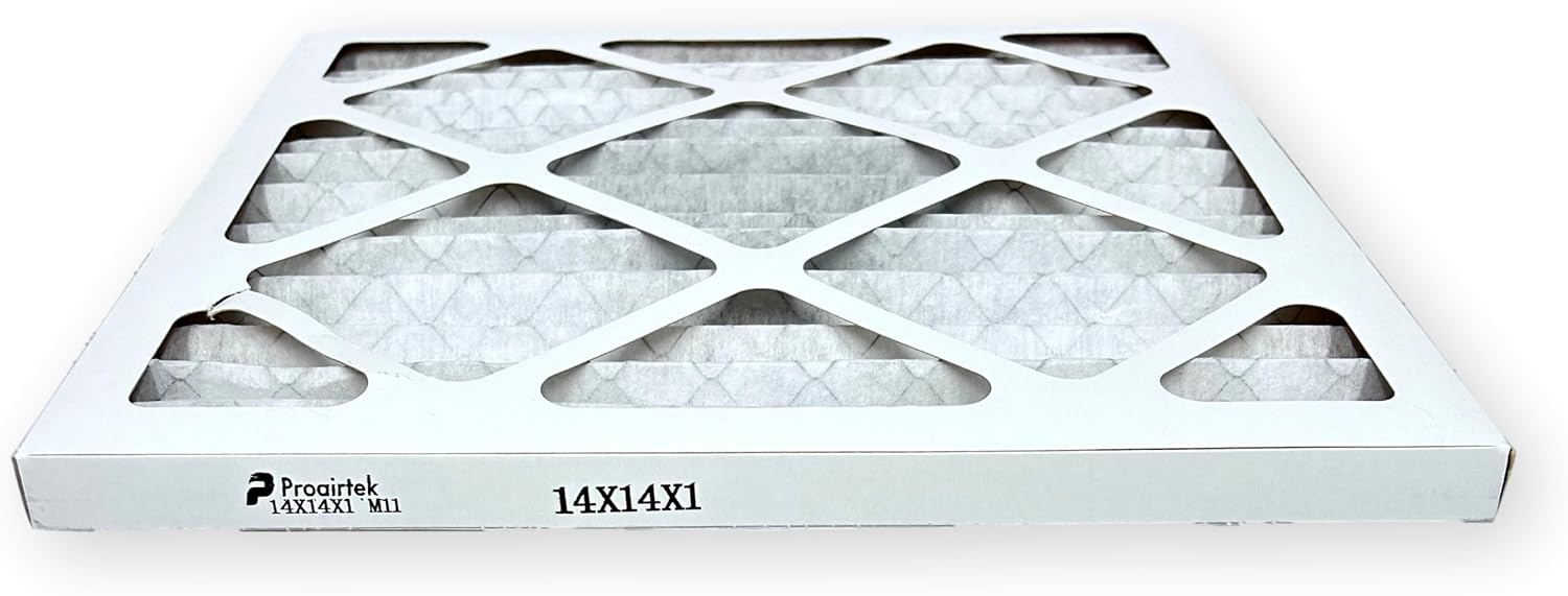 Proairtek AF14141M11DWH Model Diamond 14x14x1 Pack of 6 Air Filters, MERV 11 with One "Diamond" Activated Carbon Tile to Neutralize Odors; Durable Electrostatic Pleated Design; Made in USA