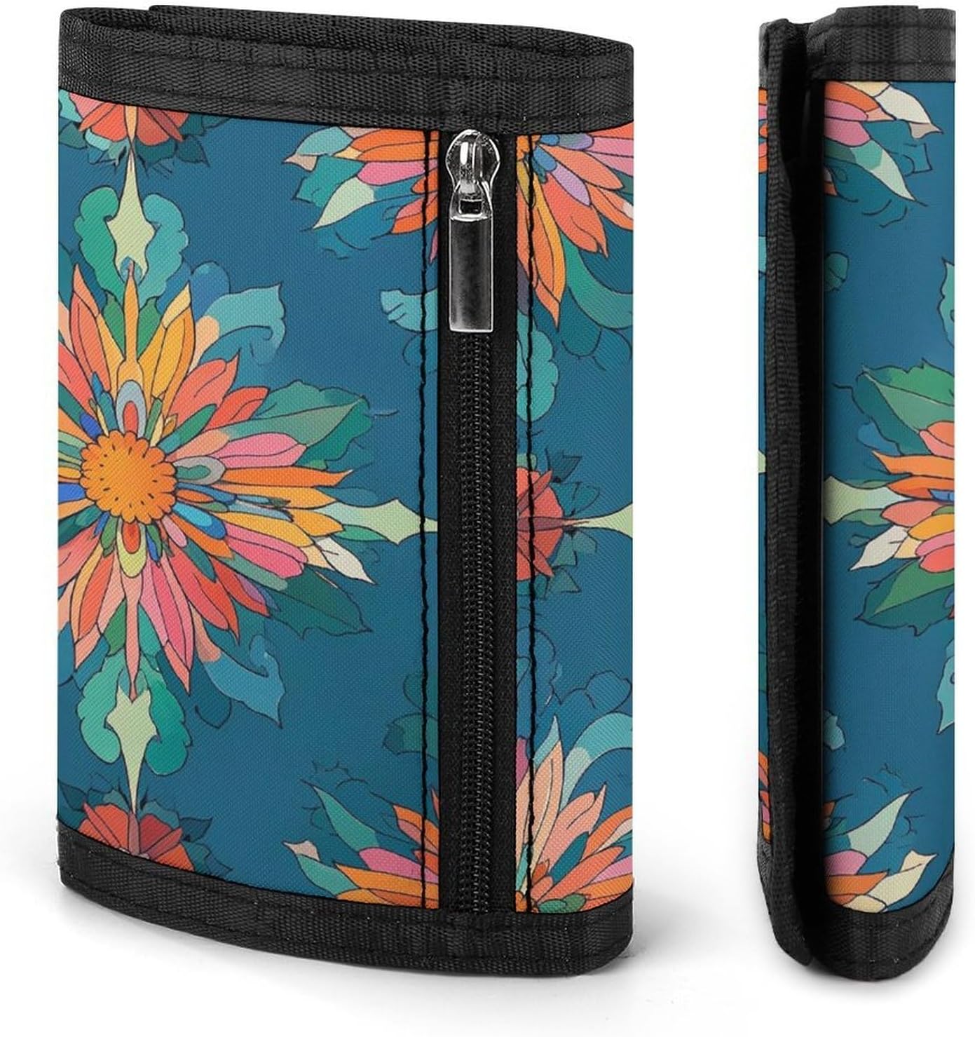 Scottish Thistle Trifold Wallet with Id Window 8 Card Slots Slim Security Wallet Card Cash Coin Holder Outdoor Travel Modern Fashion Purse Gifts for Men Women image 3