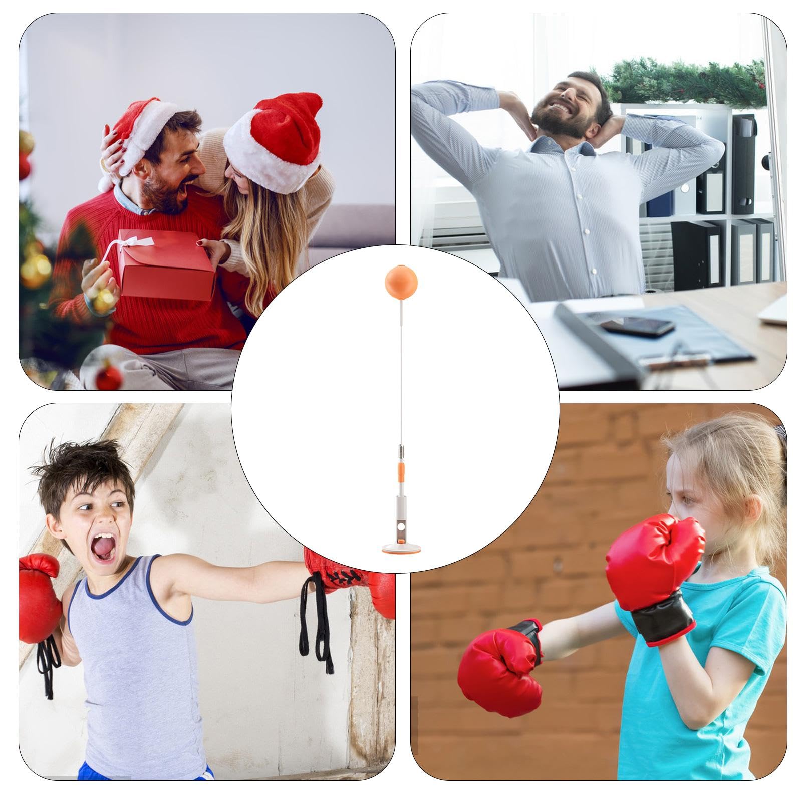 Boxreflexball, Reflexboxsack, Freistehender Boxsack, Boxausrüstung, Sporttrainer, Hand-Auge-Koordinations-Trainingsset, Speedbag mit Ständer für das -Fitnessstudio