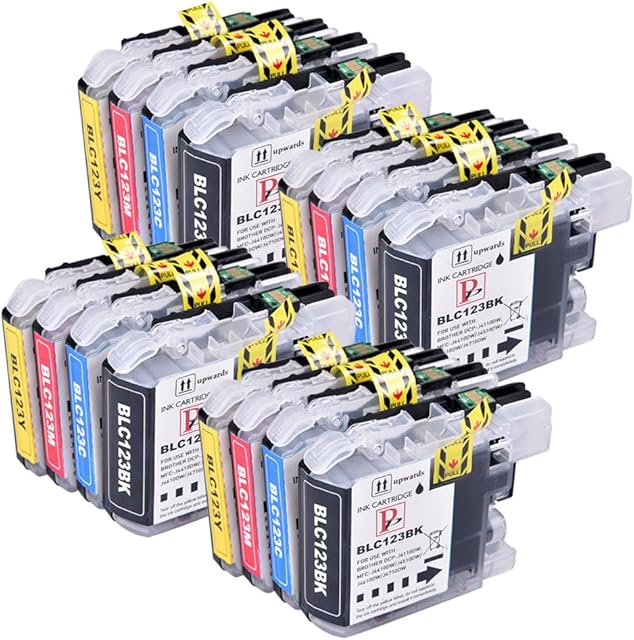 16 Compatible LC123/LC121 Ink Cartridges for Brother DCP-J132W DCP-J152W DCP-J552DW MFC-J650DW DCP-J752DW DCP-J4110DW MFC-J870DW MFC-J4410DW MFC-J4510DW MFC-J4610DW MFC-J4710DW MFC-J470DW Printers