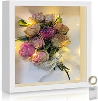 GOMETY 3D Képkeret 20x20 cm LED Világítással Fehér Négyzet Objektumkeret 1