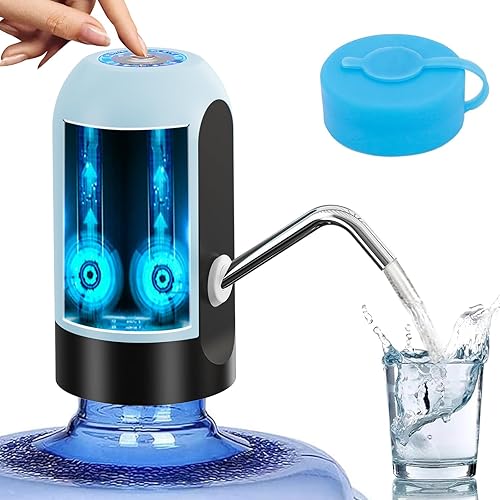 Miniatura 11 de Bomba de agua para botellas de agua, bomba de agua eléctrica portátil de carga USB para botellas de agua universal de 5 galones Blanco,Negro