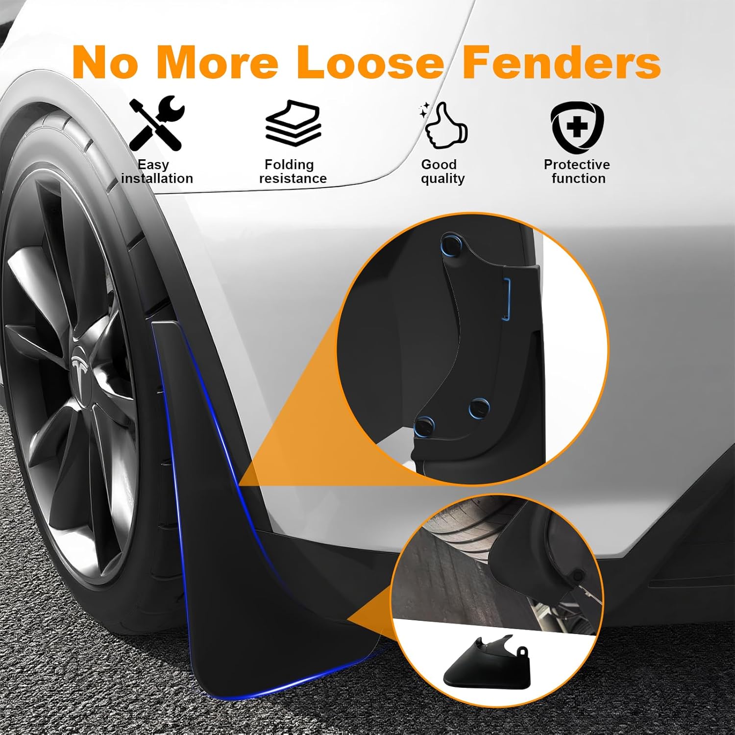 2026 Mud Flaps for Tesla Model Y Juniper Accessories Front and Rear ABS Mud Guards Set of 4, Includes All Hardware Installation Tools Accessories (Model Y Juniper 2025+) - Image 5