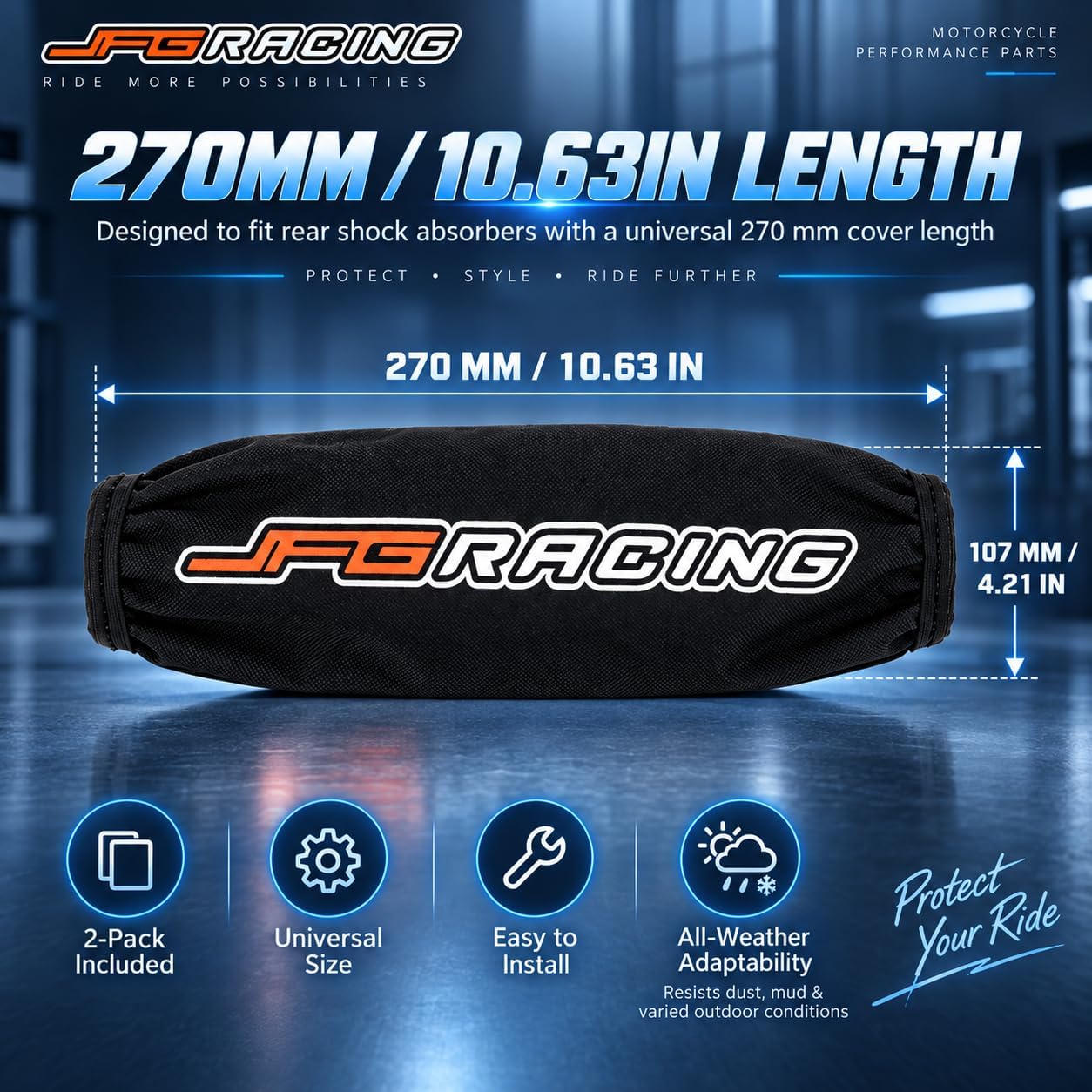 270MM Universal Rear Fork Cover for Dirt Pit Bike ATV CRF KLX EXC YZF-2PCS