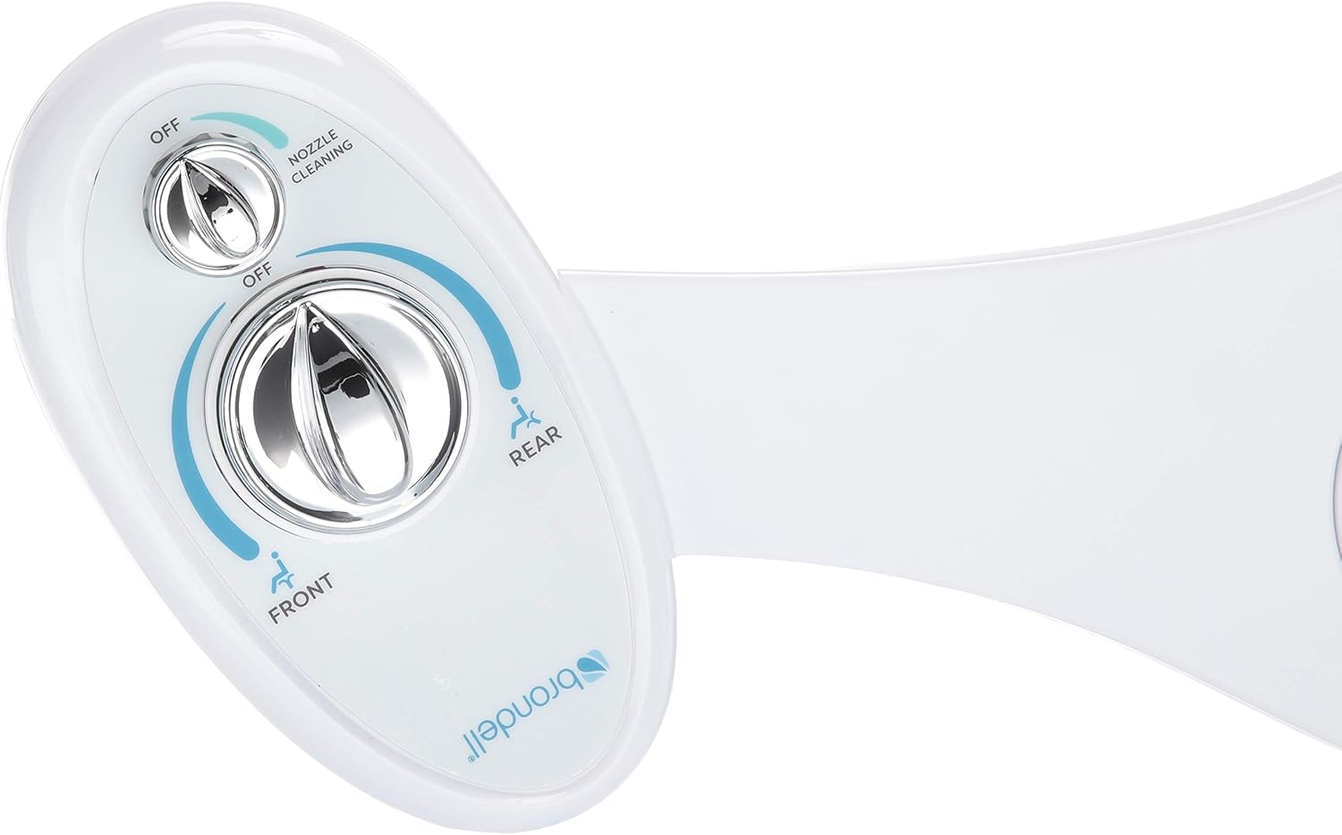 Brondell Bidet Left Hand Bidet Attachment SouthSpa Dual Nozzle - control panel on left side - Dual Positionable Nozzles for front and rear wash, LH-12 - - 