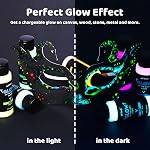 ARTME Glow in The Dark Paint, 10 Couleurs vives 60ml/2oz Set de peinture à la lumière noire, peinture artisanale néon, peinture fluorescente acrylique Glow, parfait pour la peinture artistique, DIY projets, Halloween et Noël