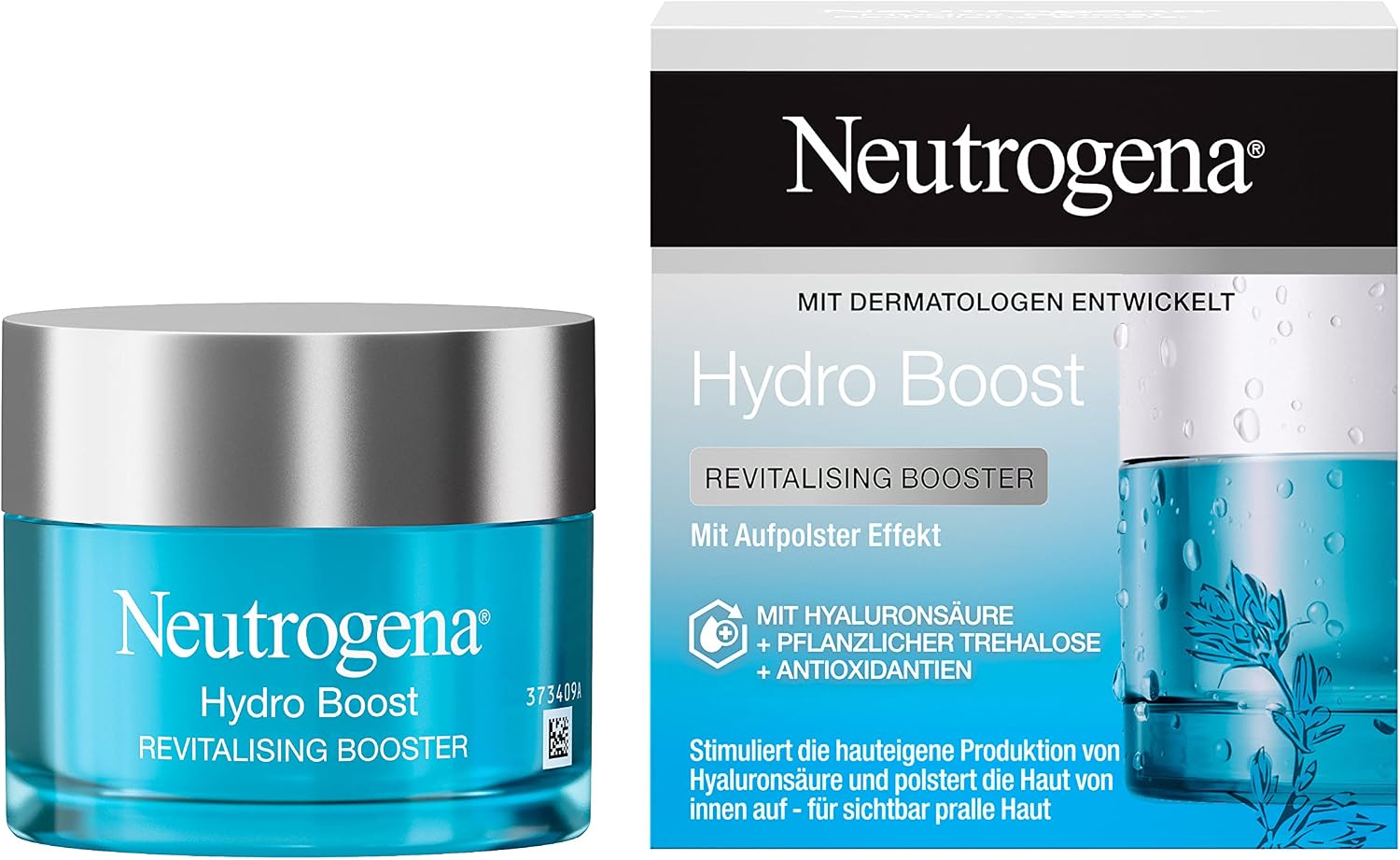 Neutrogena Hydro Boost Face Cream, Revitalising Booster with Hyaluronic and Antioxidants, Oil-Free, 50 ml