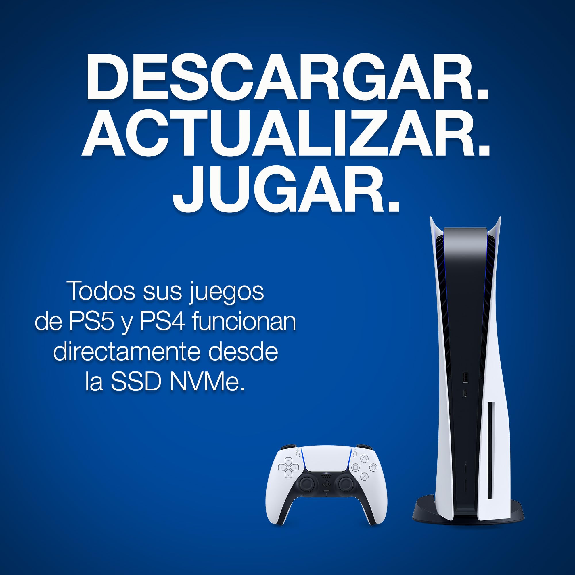 Seagate Game Drive PS5 NVMe SSD 1 TB, unidad de estado sólido interna, PCIe Gen4 NVMe 1.4, con licencia oficial, hasta 7400 Mb/s con disipador de calor, Rescue Services (ZP1000GP3A2001)