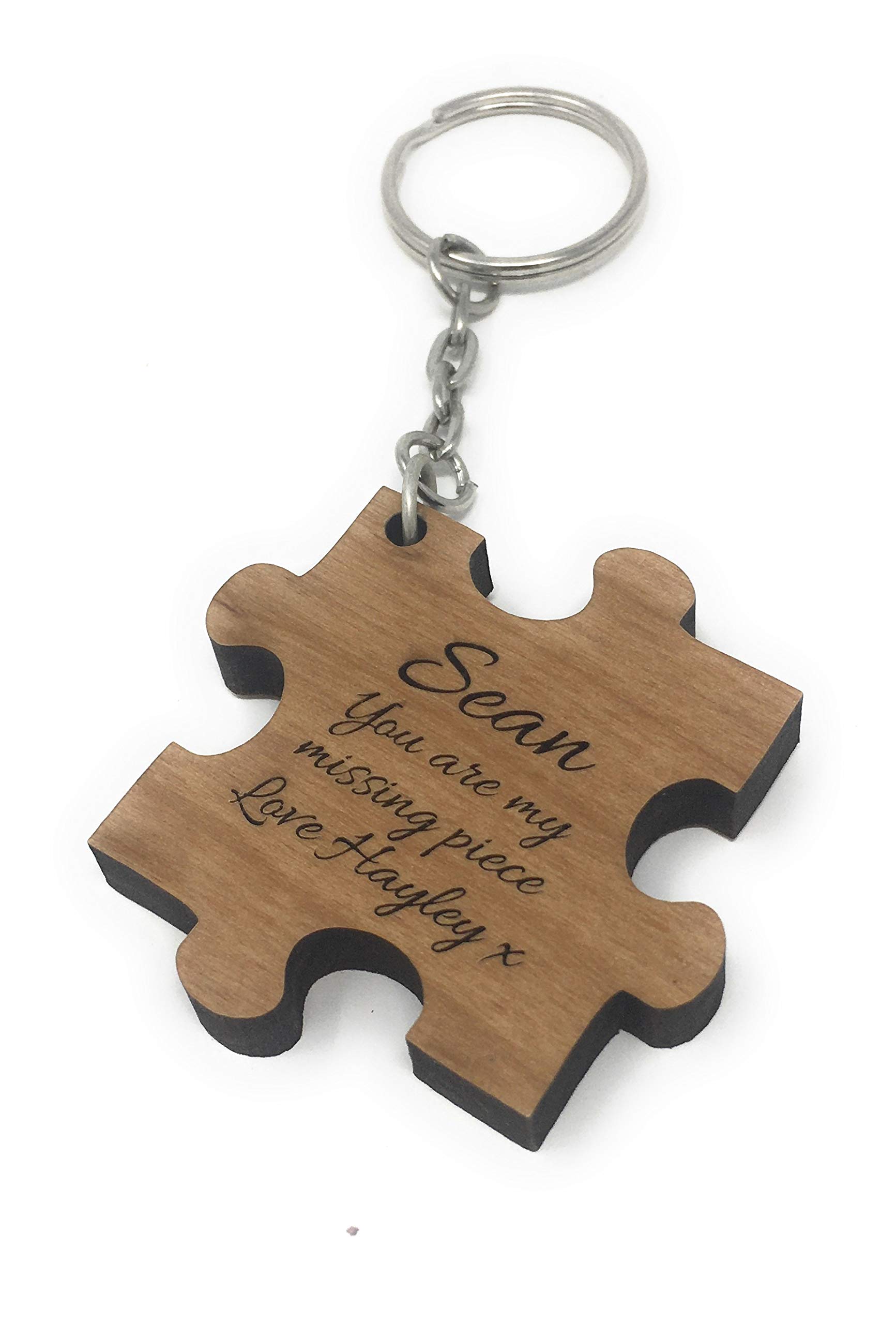 Rutherfords Gifts Personalised You Are My Missing Piece Jigsaw Keyring - Perfect Wedding,Anniversary and Valentines Gift