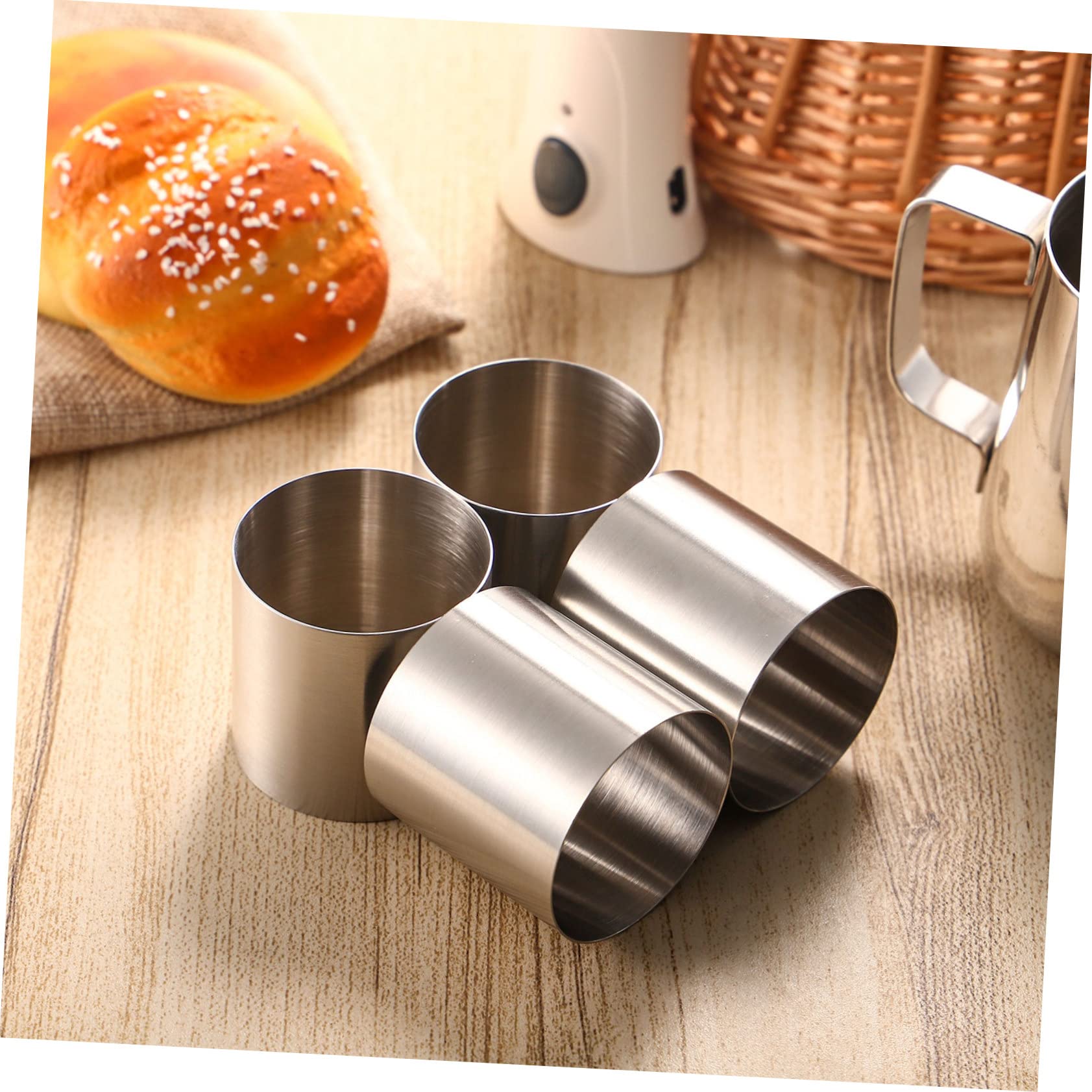 Hemobllo Molde Fácil de Limpiar y Desmoldar 8 Piezas, Redondo para Pastel de Acero Inoxidable Adecuado para Mini Tartas y Postres DIY