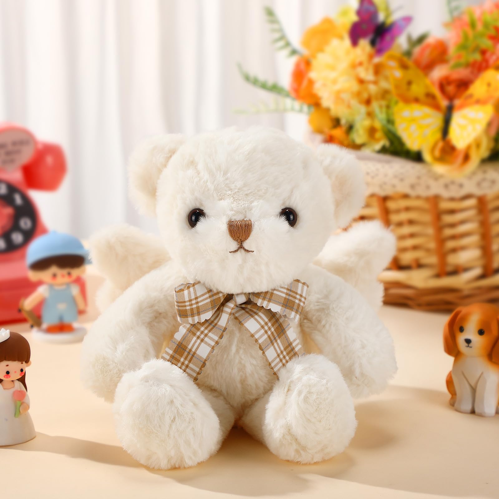 Amazon.co.jp: HyDren エンジェルベア ぬいぐるみ 翼付き ホワイトベア 