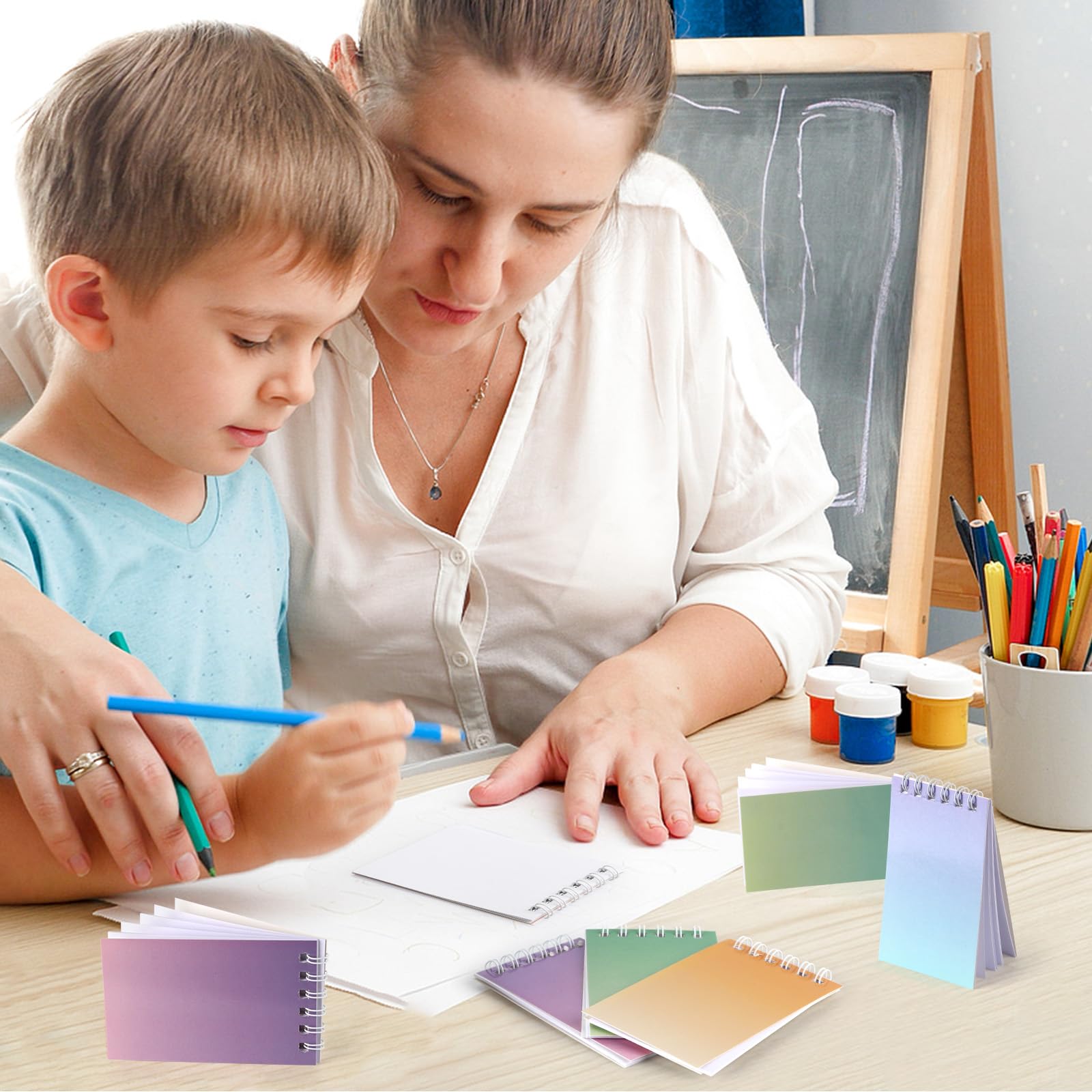Atiloy Cuaderno pequeño en espiral de 24 piezas, juego de cuadernos de bolsillo, cuadernos coloridos para niños, recuerdos de fiesta, profesores, niños, recompensas en el aula