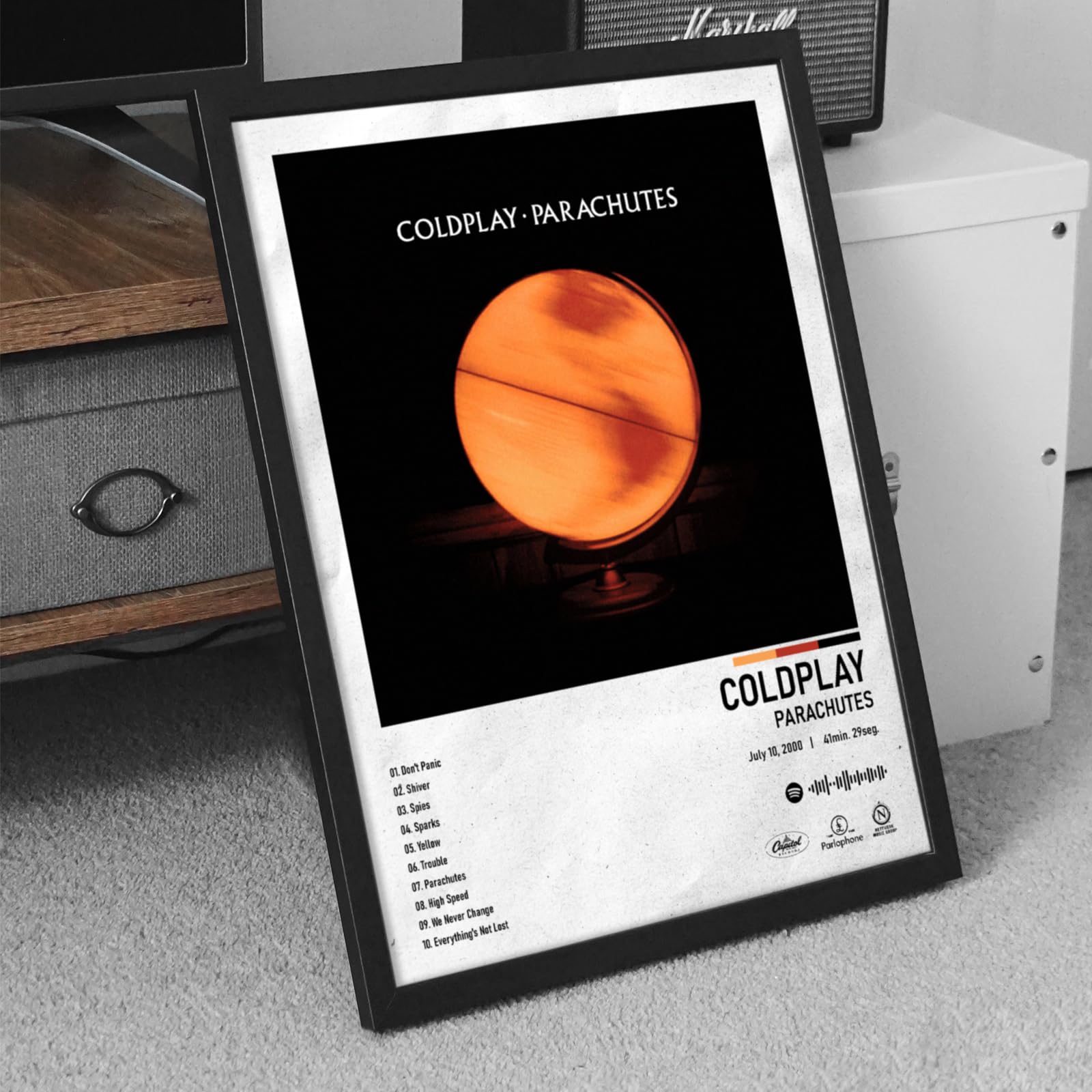 Quadro Spotify Álbum Parachutes Coldplay Tam. 33x43cm | Amazon.com.br
