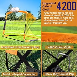 Dimples Excel Soccer Goals Kids Net for Backyard 7x5, 5x3.6, 4x3, 3x2.2 FT