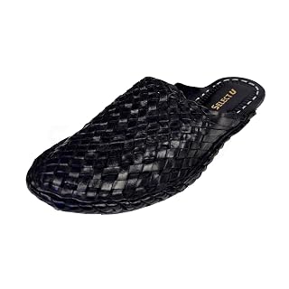 Select U's Original Leather Black Jali Bantu for Men (UK Footwear Size System, Adult, Men, Numeric, Medium, 9)