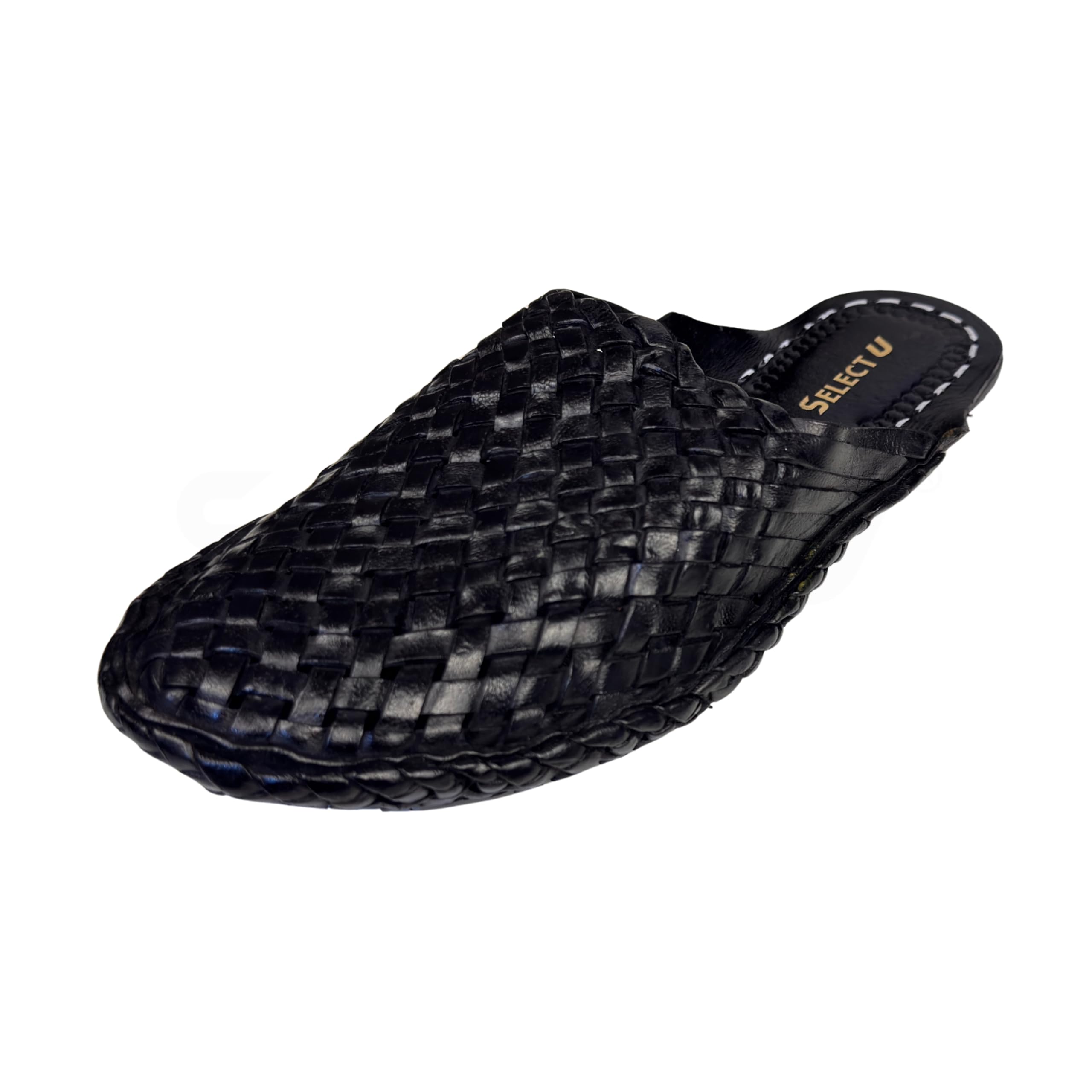 The Select U's Original Premium Leather Classic Black Jali Bantu Kolhapuri Chappal for Men-picture-15