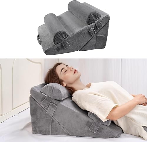 VEVOR Almohada de cuña para dormir, juego de 4 piezas de cuña ortopédica ajustable, soporte para brazo, pierna, cuello, hombros, almohada poscirugía