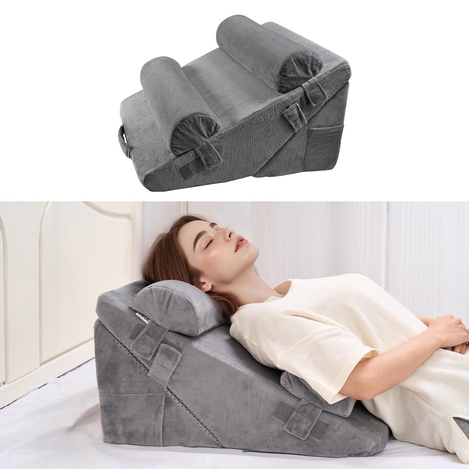 VEVOR Wedge Pillow Set: 4 Adjustable Bed Wedges
