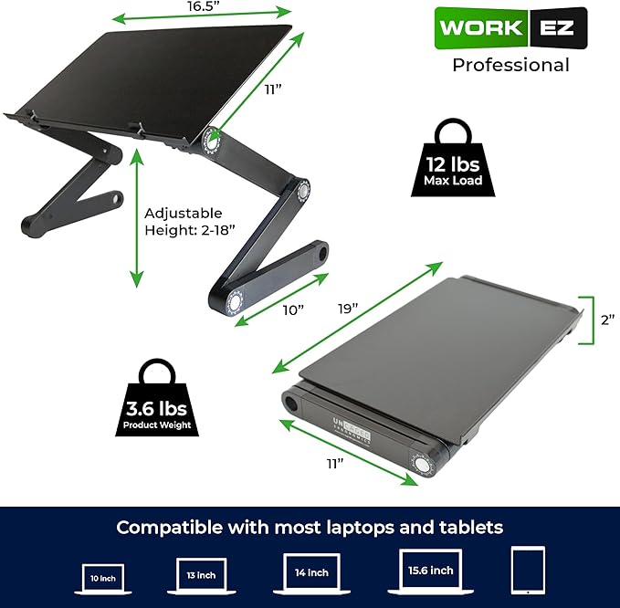 Soporte Ajustable para Portátil, Aluminio, Negro miniatura 5