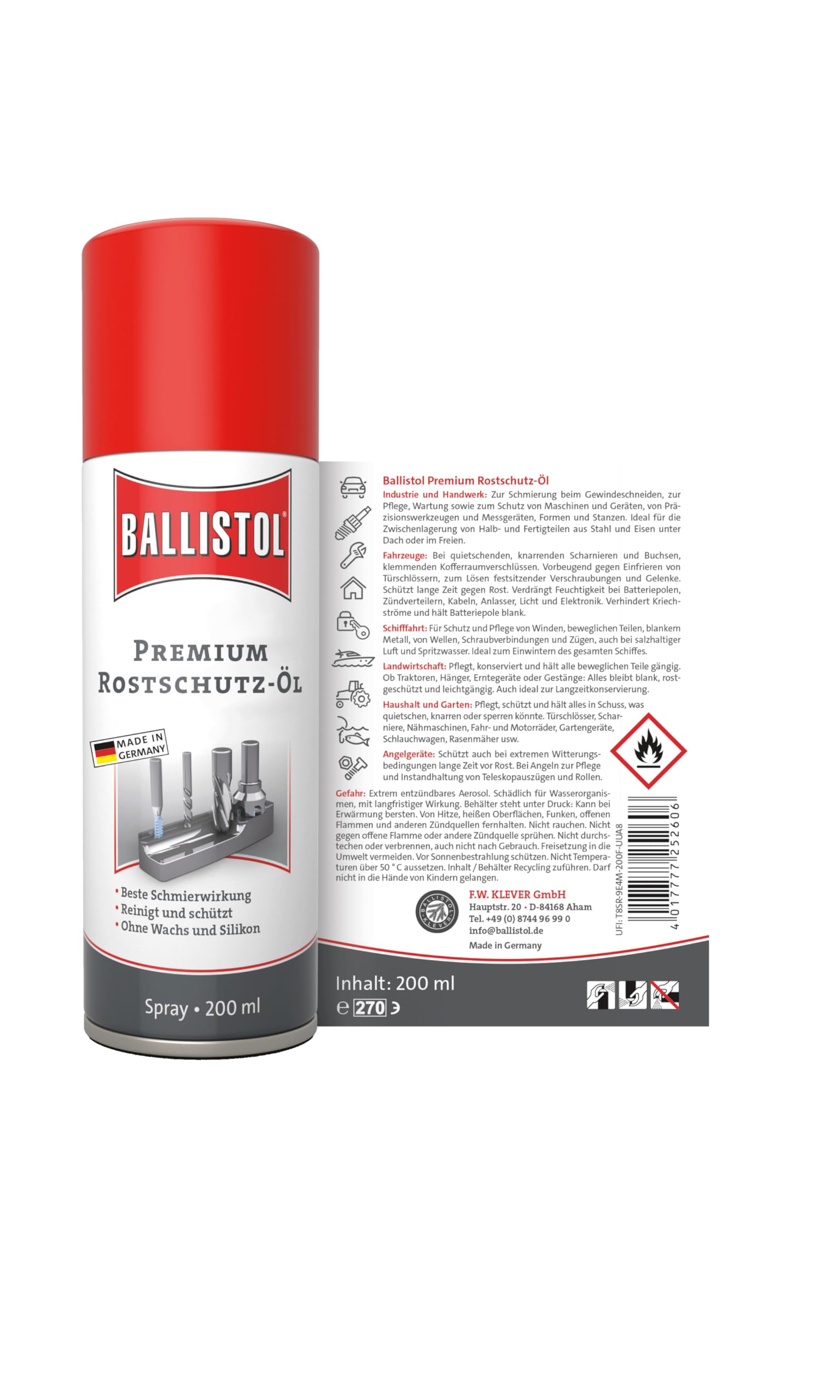 Ballistol Pro Tec spray chroniący przed korozją, wielokolorowy, 200 ml