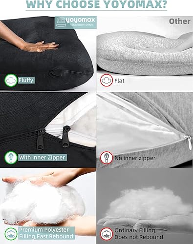 Miniatura 2 de TINKLE WELL Almohadas de embarazo en forma de C, almohada de embarazo de espuma viscoelástica, almohada de maternidad de cuerpo completo con funda