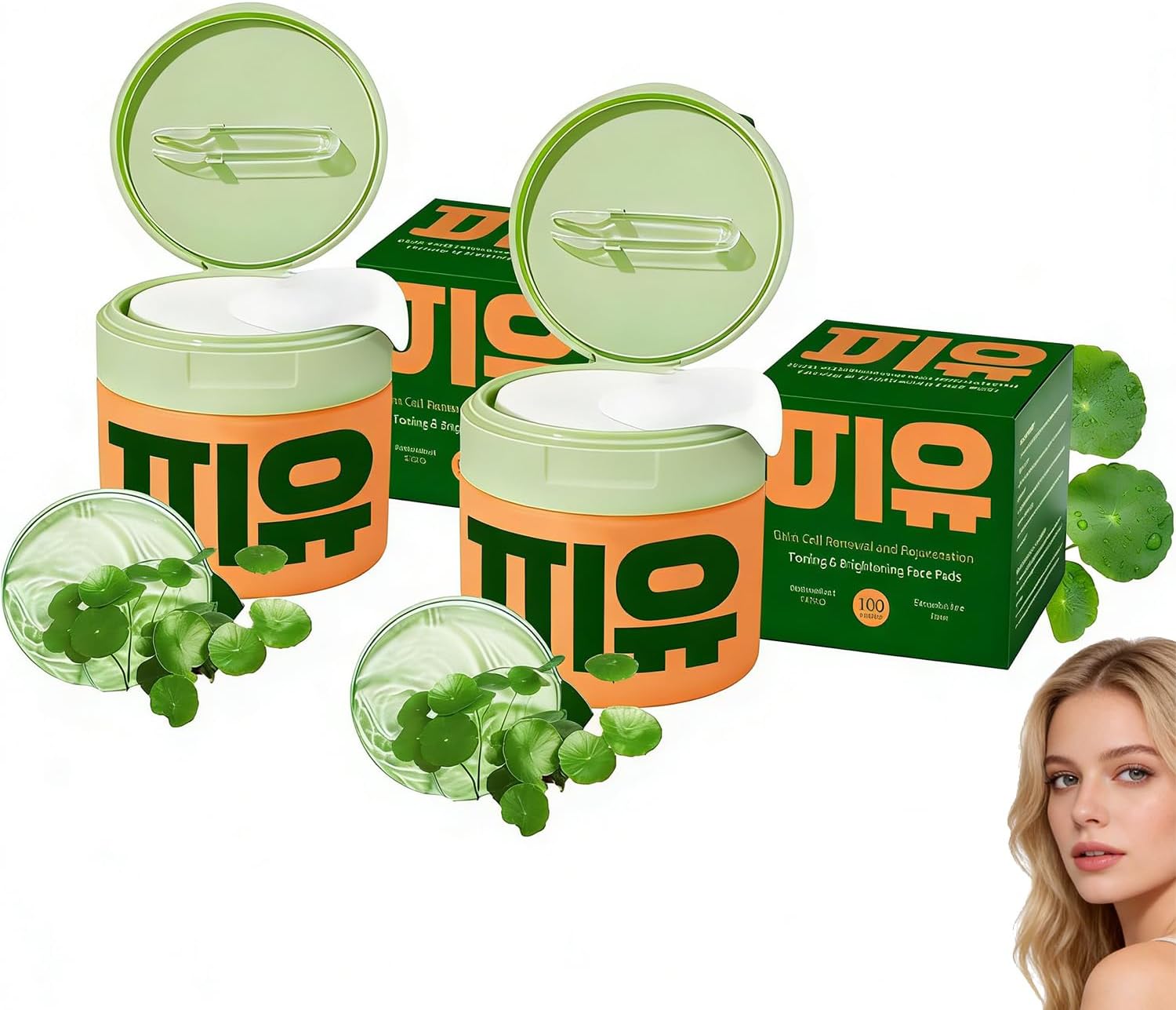Centella Korean Toner Pads, Wrinkles & Dull Skin, Soothing & Exfoliating Face Padswith Snail Mucin, Niacinamide, Peptides, Brightening (1PCS)