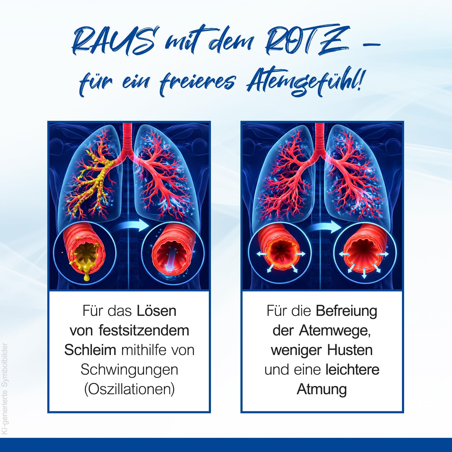 CEGLA RC-Cornet PLUS Dispositivo per terapia respiratoria, riduce la tosse, scioglie il muco, allevia la dispnea – Con attacco inalatori, libera le vie respiratorie inferiori e agevola la respirazione