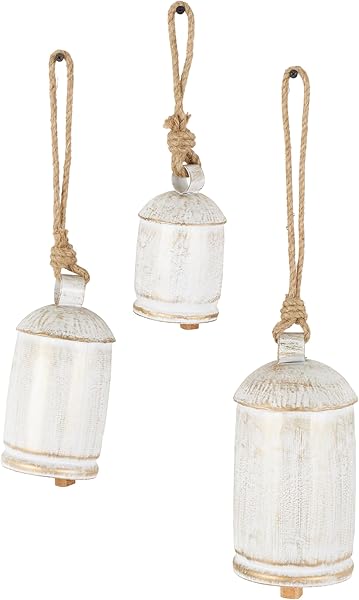 Deco 79 Clochettes Méditation 3 pièces avec corde en jute