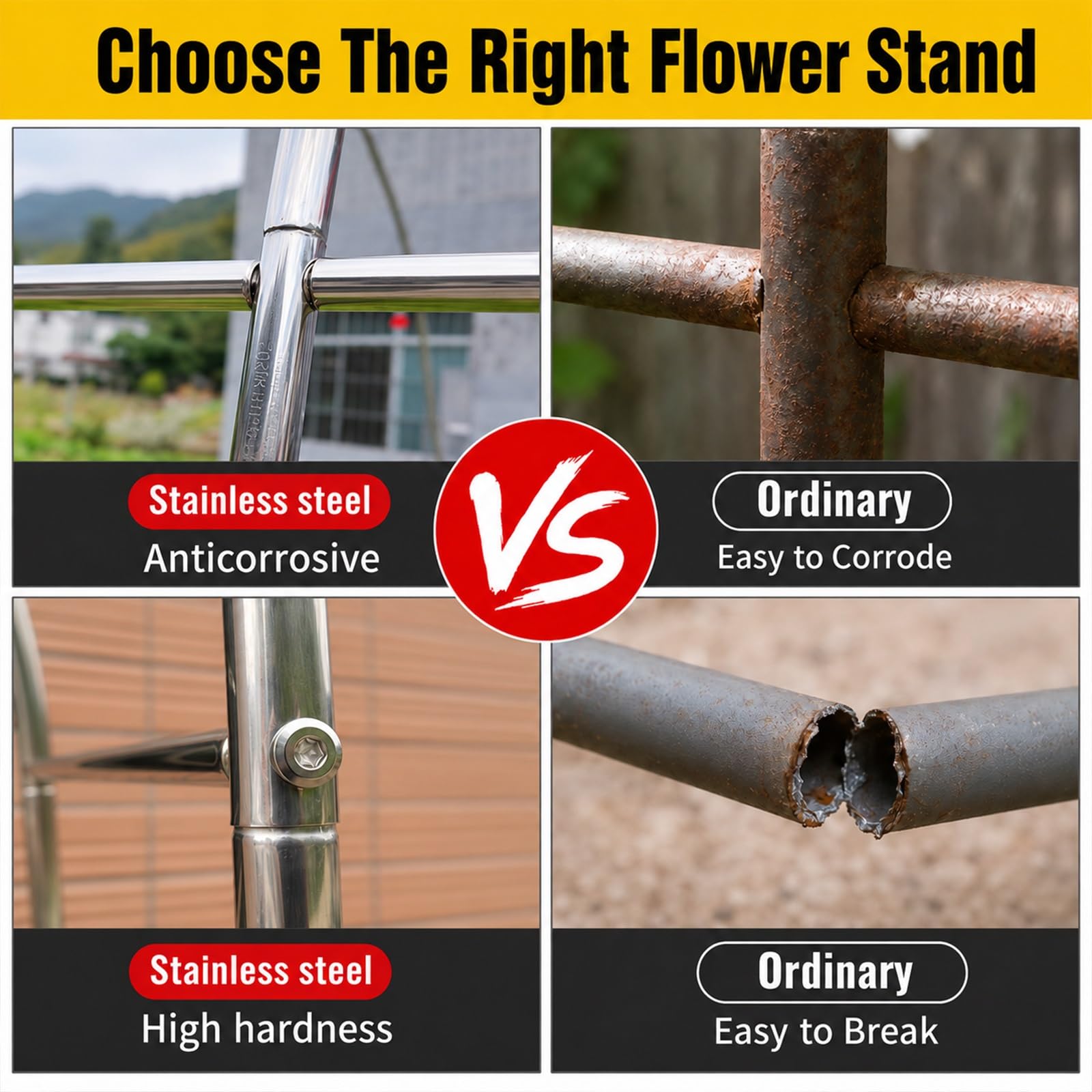 Treillis de jardin en acier résistant aux intempéries pour plantes grimpantes – Cadre durable de 19 mm de large x 2,4 m de haut, installation facile, parfait pour la décoration extérieure et le