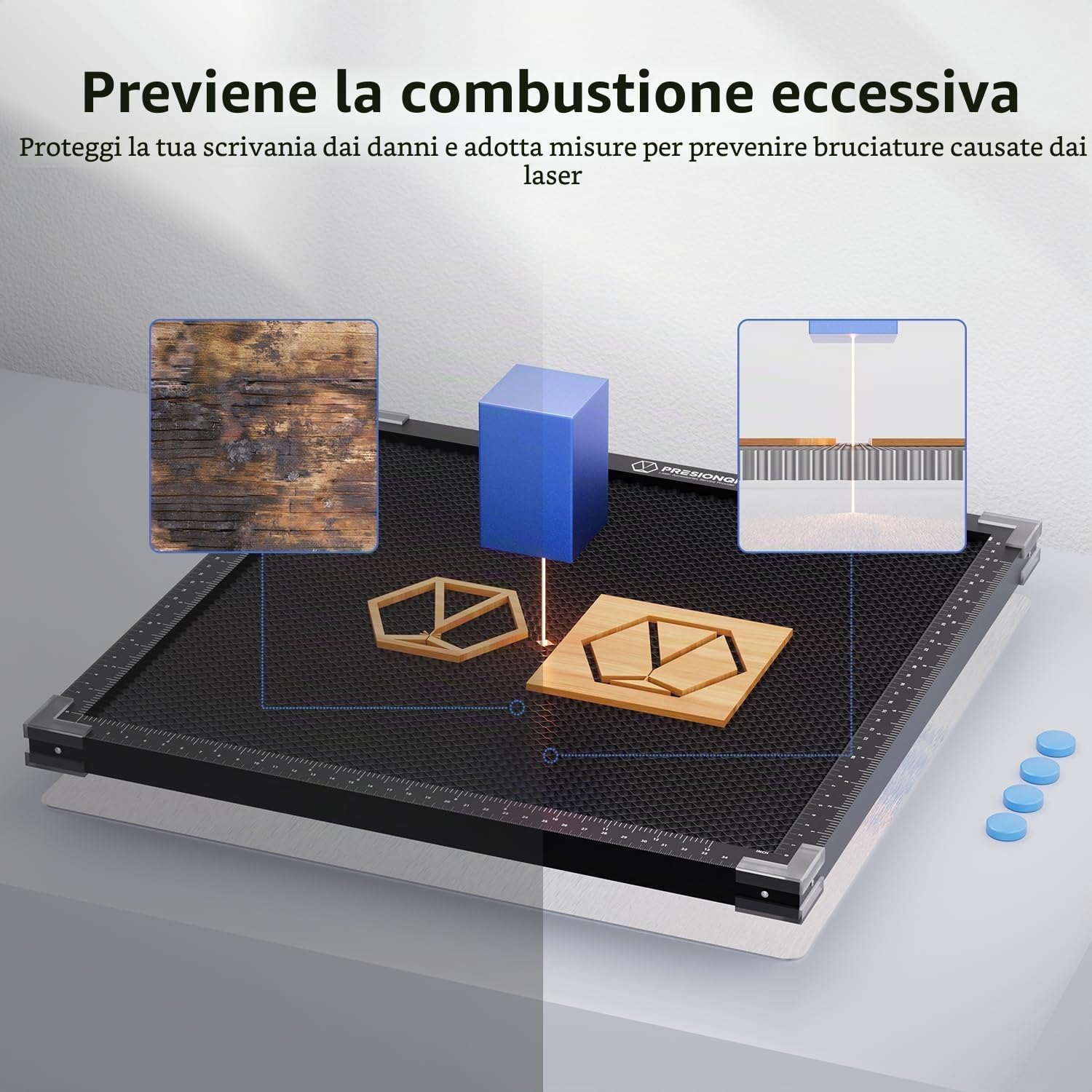 Tavolo da lavoro laser a nido d'ape, Tavolo a Nido d'Ape Laser 500x500x22 mm Honeycomb Laser Bed, Engraver Desktop Protection, adatto per taglierina laser e incisioni laser
