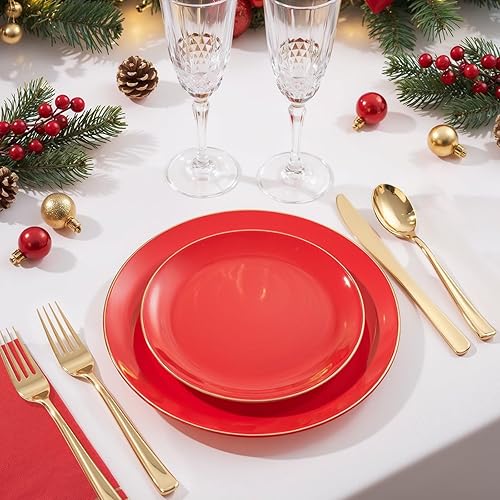 Miniatura 8 de NOCCUR 400 cubiertos de plástico dorados, cubiertos de plástico dorado que incluyen 200 tenedores, 100 cucharas, 100 cuchillos, cubiertos