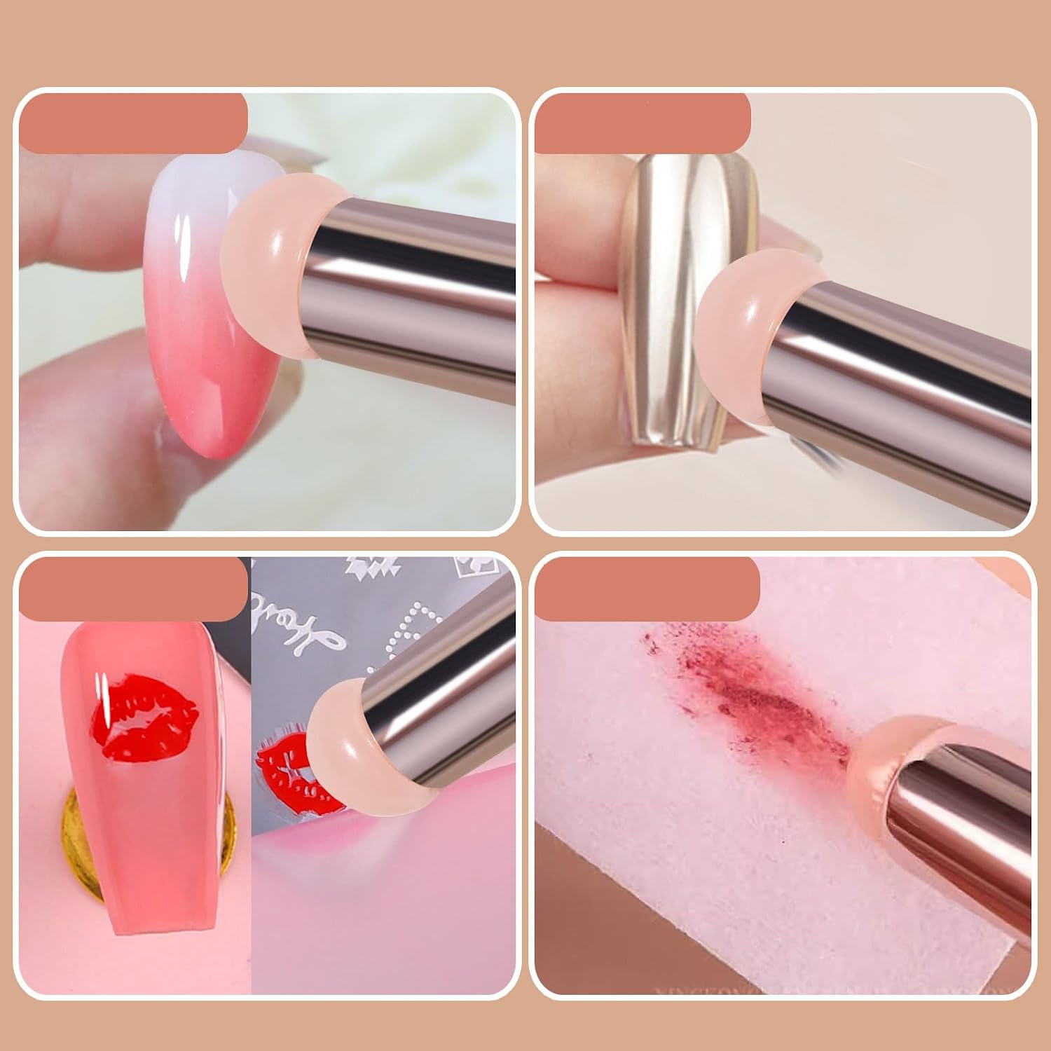 Brush Nails Art Brushes Polish Brush Applicator Sticks Brush Silicone Lip Brush Makeup Brushes