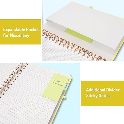 Vista 89 de Forvencer Cuaderno rayado en espiral con 300 páginas numeradas, diarios gruesos A5 para escribir con papel de 3.53 oz/m², cuadernos de tapa dura