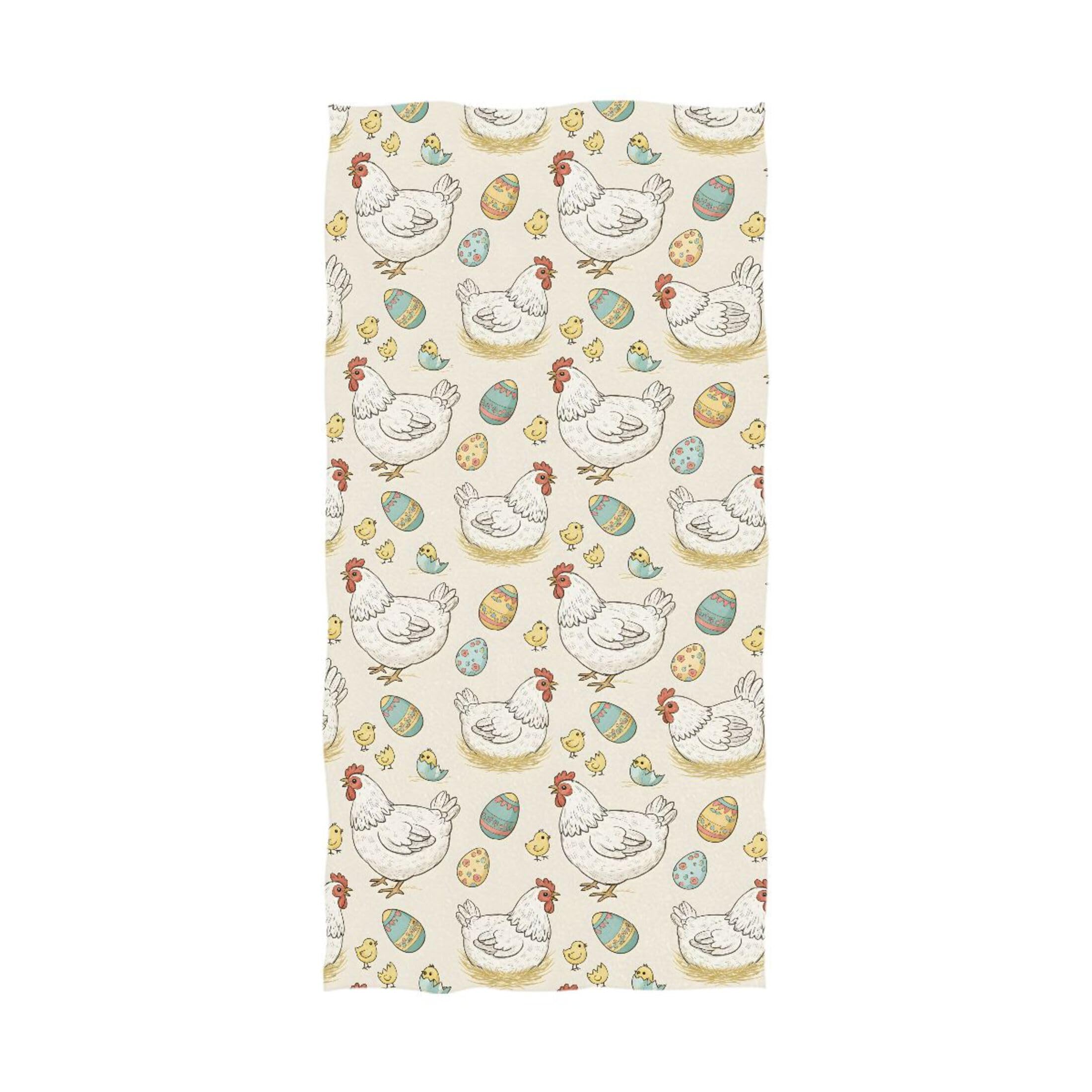 Kutsu Easter Chickens Bath Towel, Highly Absorbent Cotton Soft Bath Hand Towel for Bathroom Kitchen Hotel Spa, 64 x 32 In