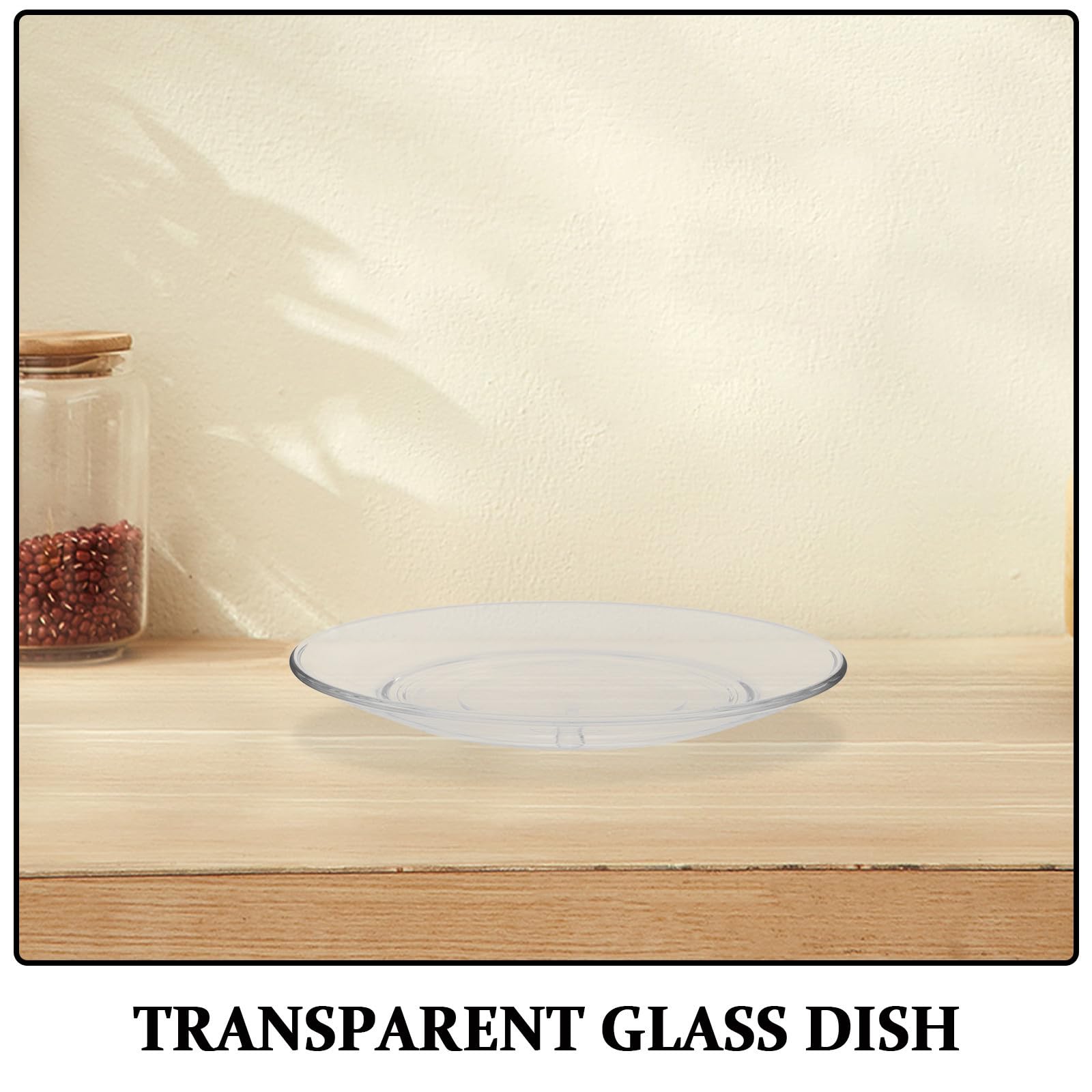 OUNONA Assiettes en Verre Transparentes Résistantes Design Rond Élégant Compatibles Lave-vaisselle Lot de 4 pour Restaurants et Réceptions Réutilisable