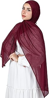 فرح سكارف من القطن الكويتي لينو للنساء - احمر غامق، 190 × 70 سم