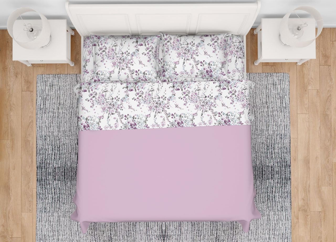 BIANCHERIAWEB Bettwäsche-Set aus weichem Flanell, 100 % Baumwolle, Farbe: Aquarell