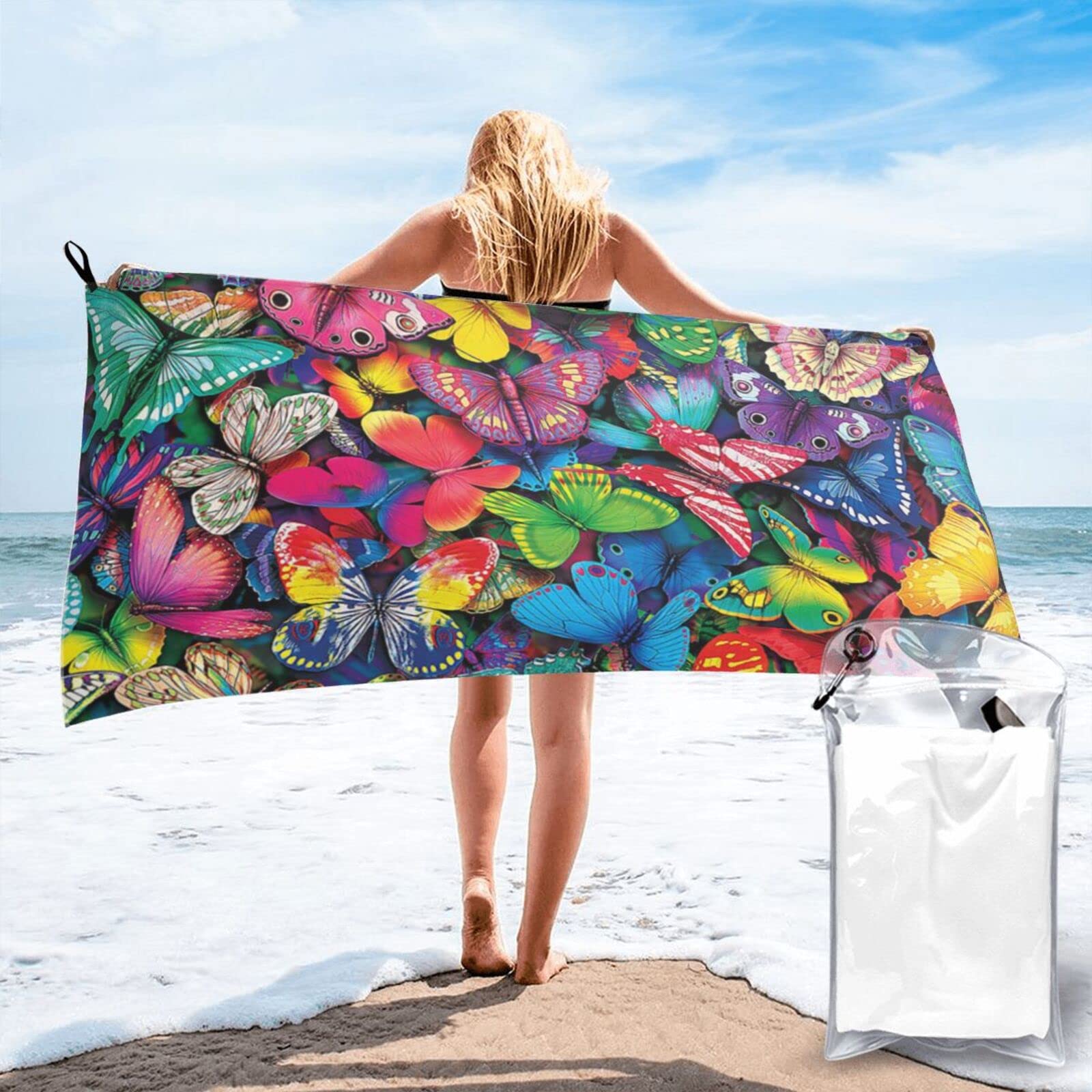Serviette de plage en microfibre drap de bain absorbant séchage rapide sport